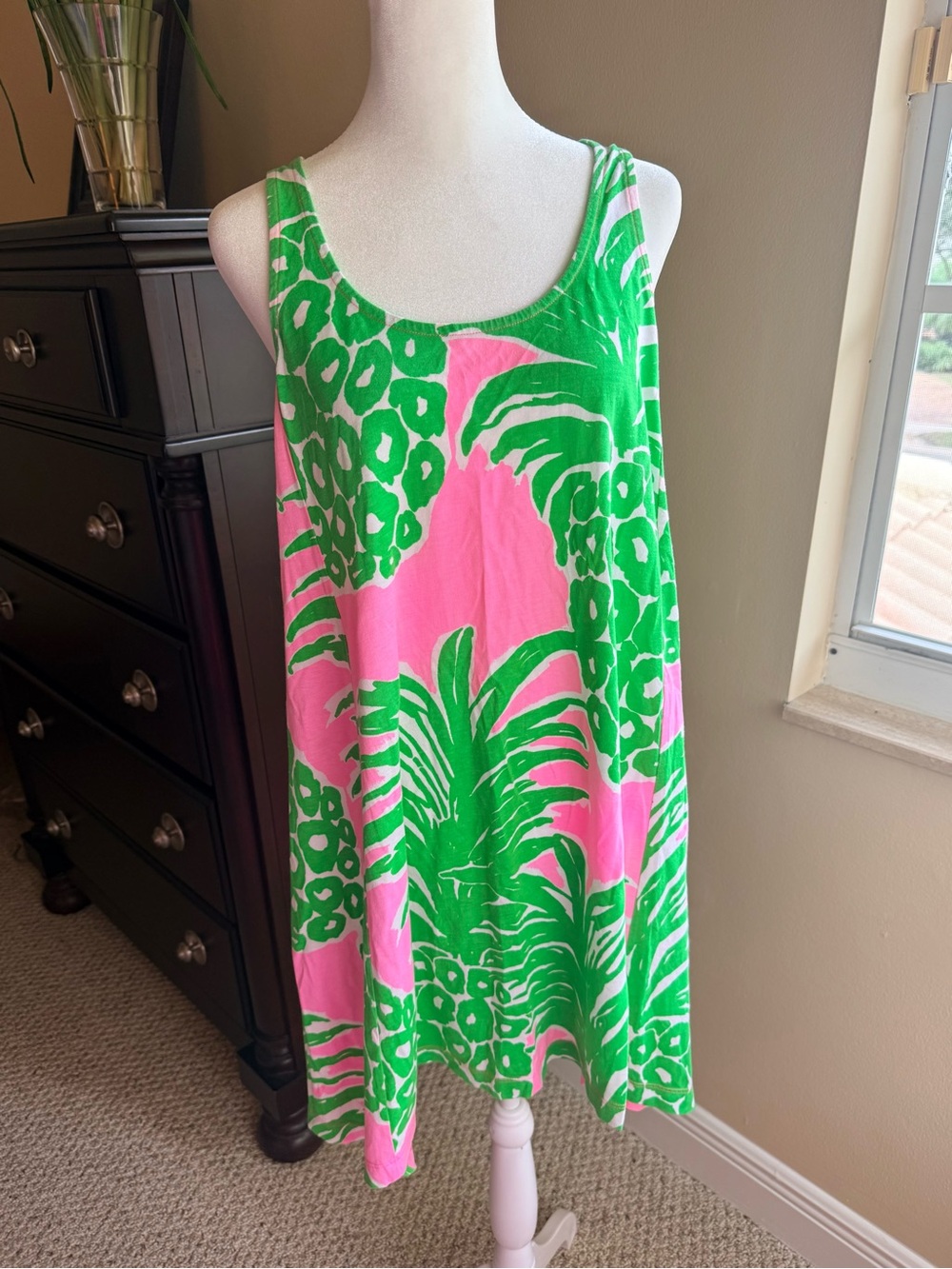 Lilly Pulitzer Flamenco Pineapple Racerback Pima Cotton Dress | Size M